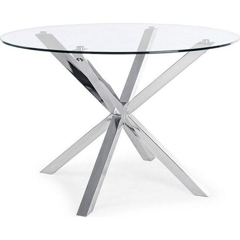 Mesa Redonda de Cristal Templado Aurora 120cm. Comedor o Cocina (1/4)