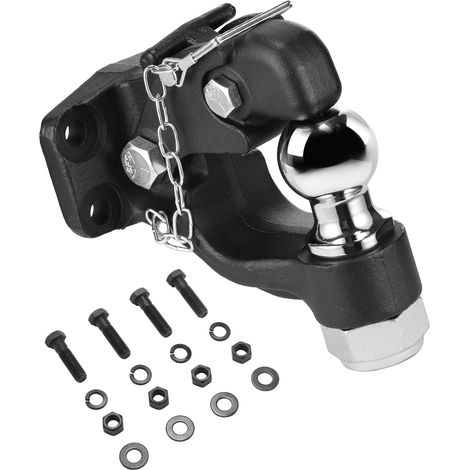 Mophorn Gancho de remolque con capacidad de 20 000 lb, con bola de 2 pulgadas, compatible con aro de luneta de 2,5 a 3 pulgadas, kit de montaje, duradero, revestimiento de polvo negro (1/5)