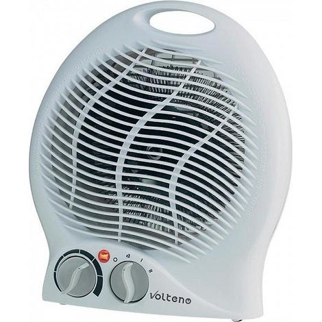 Volteno Calefactor pequeño y compacto, termoventilador eléctrico, 2000 W, con función de ventilador, termostato, protección contra sobrecalentamiento, calefacción eléctrica, 3 niveles de calor, frío y