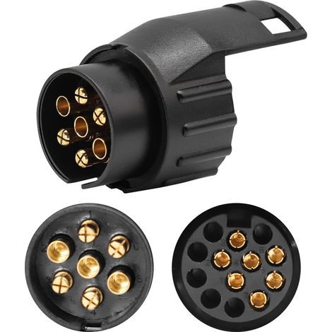 Adaptateur Remorque 7 vers 13 Broches Prise Remorque 7 Broches pour Remorque de Voiture, Tracteur, Caravane, Porte-Vélo（1PC) (1/5)