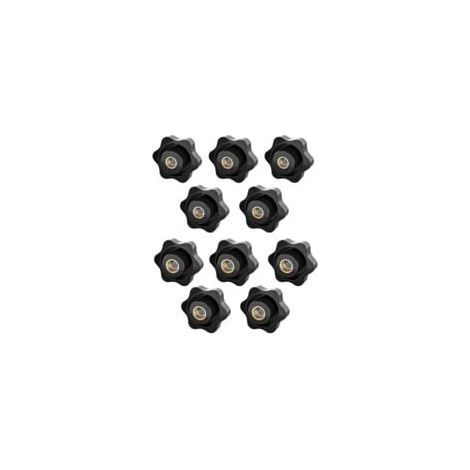 Pomo de sujeción M6, tuerca estrellada, tuerca de sujeción M8, pomo de sujeción con rosca moleteada, tuercas de sujeción con cabeza estrellada, para mecánica, industria, muebles, equipos, paquete de 1 (1/4)