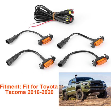 Kit d'éclairage de calandre pour Toyota Tacoma TRD Pro 2016-2020 (4 pièces, 12 V, boîtier jaune, lumière jaune) (1/5)