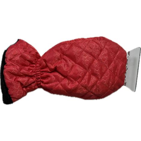 Raschietto per ghiaccio con guanto per raschietto per parabrezza, elastico, colore: rosso