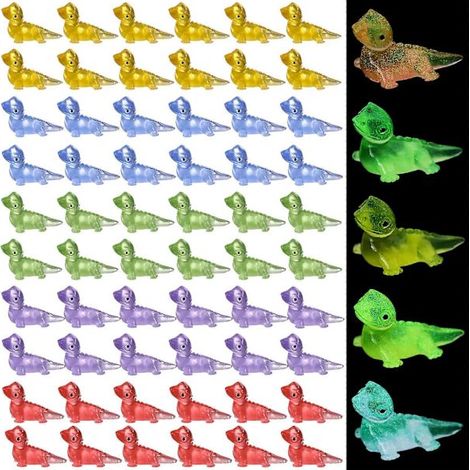 100 mini statuette di lucertole in resina, statuette in resina luminose, graziose decorazioni in resina, piccoli animali in resina (1/3)