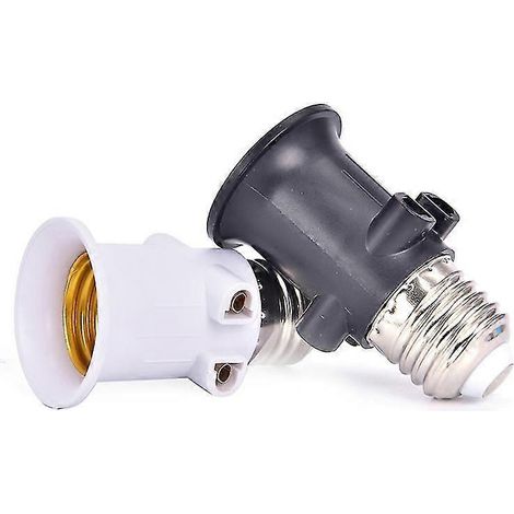 Adaptateur de douille E27 ignifugé en PBT avec prise européenne, noir (1/5)