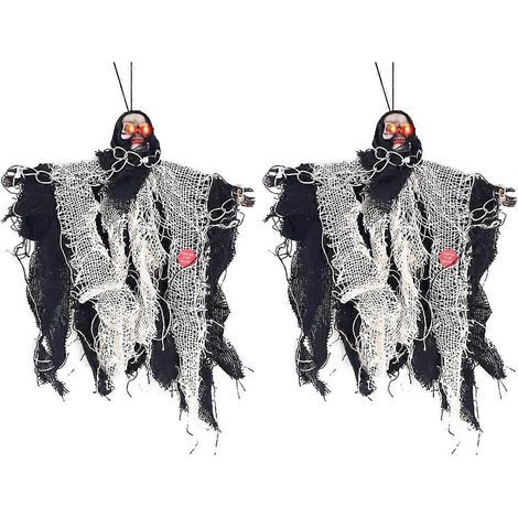 Halloween Squelette Noir Volant Suspendu Faucheuse Suspendue Fantôme Suspendu Effrayant Décoration Halloween Noir 2 Pièces yu (1/5)