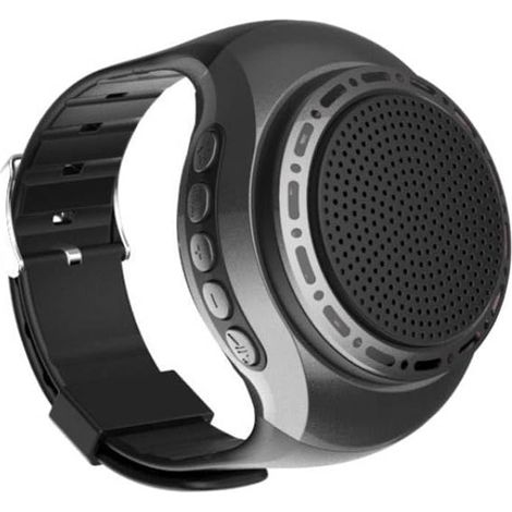 Haut-Parleur Montre Bracelet Portable Audio pour Vélo Rechargeable USB avec Éclairage Cool, Compatible Bluetooth, Musique Sportive et Radio FM (1/5)