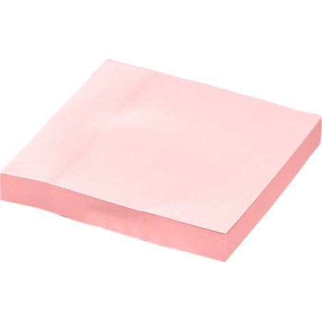 Notes adhésives carrées, couleur unie, format moyen, papier adhésif tout usage, papier autocollant, papier de bureau, format moyen, rose.