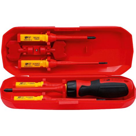Herramienta electricista BGS Technic VDE rojo amarillo acero