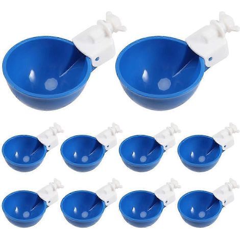 Lot de 10 abreuvoirs automatiques bleus pour poules - Abreuvoirs adaptés à l'eau des poules (1/5)
