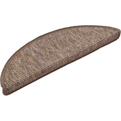 Tapis d'escalier 15 pcs,Marches d'escalier 56 x 17 x 3 cm Marron clair Demi-rond CFW567478
