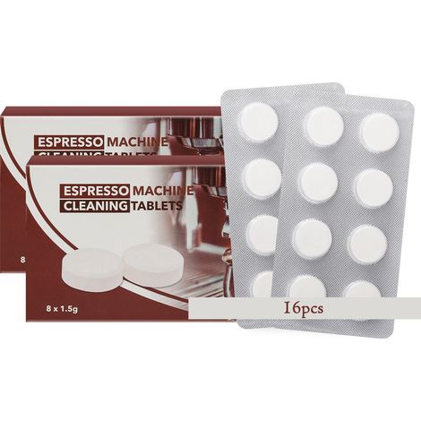 24 pastiglie detergenti per macchine da caffè automatiche e macchine per espresso, con spazzolino per la pulizia, 17 g/pastiglia, pastiglie detergenti per Jura, Siemens, Melitta, Nivona, Krups, Bosch, (1/4)