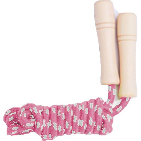 Corde à Sauter Enfant - Poignées en Bois - Corde Tressée en Coton Réglable - Pour Activités Intérieures et Extérieures - 1 Pièce (1/5)