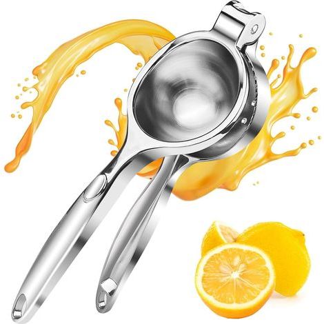 Lemon Squeezer, Lemon Press with 7cm Diameter, Manual Juice Extractor, Portable Citrus Press, Handheld with Ergonomic Handle, for Kitchen, Bar, Restaurant (Silver) (1/5)