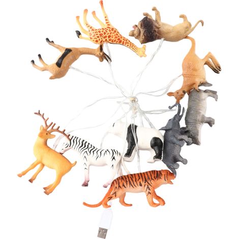 Guirlande lumineuse animaux 10 LED, petite guirlande lumineuse animaux, décoration pour chambre d'enfant, guirlande lumineuse d'intérieur (1/5)