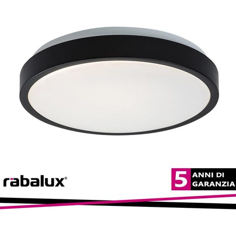 Plafoniera bagno Rabalux Samira Ø25 nero IP44 LED 18W (1/3)