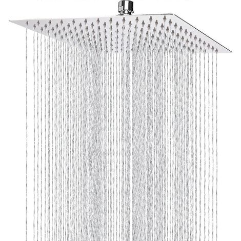 Pomme de Douche, Pommeau de Douche Haute Pression en Acier Inoxydable 304 avec Surface du Miroir, Douche Rglable pour Salle de Bain, Installation Sans (1/5)