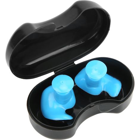 Wasserdichte Silikon-Ohrstöpsel zum Schwimmen, für Kinder und Erwachsene, blau (1/5)