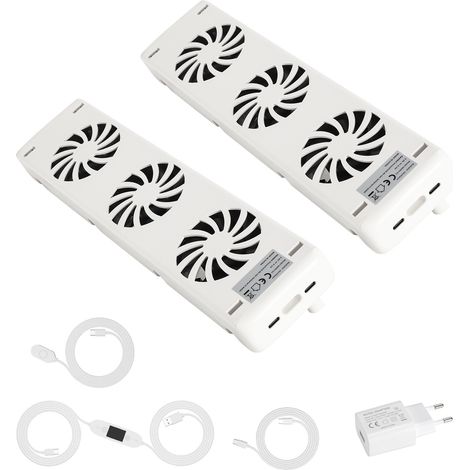 TolleTour Heizkörperventilator 3 Lüfter, 2er-Set, Magnet, 60 CFM, Thermostat (1/5)