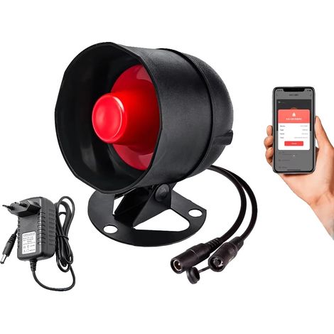 Sistema de alarma de seguridad, conectividad inalámbrica, alertas personalizables, solo alarma con sirena, enchufe europeo. (1/2)