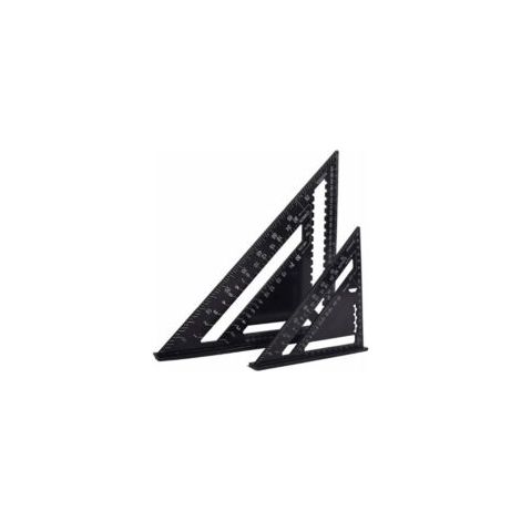 Squadra da falegname multifunzionale da 18 cm e 30 cm, righello triangolare in metallo e alluminio, guida, goniometro angolare 45-90 gradi/strumento per falegnameria/strumento di marcatura e guida per