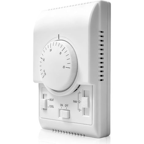 Thermostat mécanique, Commande à 2 voies Thermostat de climatisation 110-220 V CA Régulateur de température 1030 ℃ Régulateur de température pour ventilo-convecteur pour la maison, l'hôtel, le bureau (1/5)