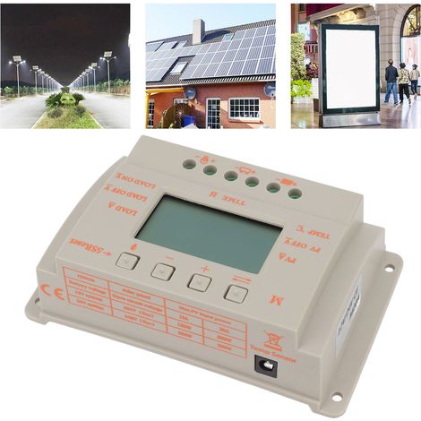 Régulateur de charge solaire MPPT 12 V/24 V 20 A pour système de production d'énergie photovoltaïque solaire (1/5)