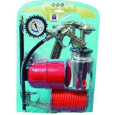 ANI AH120601 Kit per Compressori Selena F1-E Aerografo Pistola Nafta Pistola Gonfiaggio Pistola Soffiaggio Tubo Raccordato 5 Pezzi colore Nero