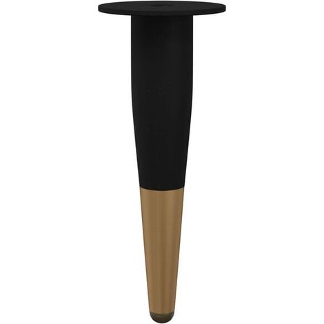 Pieds de meubles, ensemble de 2 pièces, coloris noir et or, diamètre 40 x 98 mm, en fer. (1/5)
