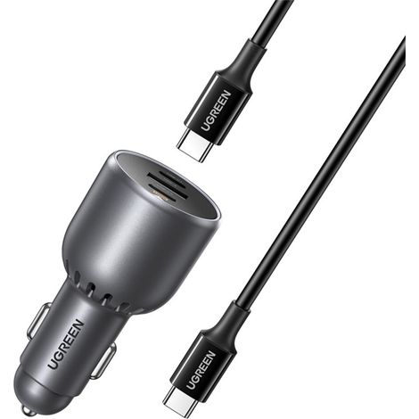 Caricabatterie da auto ugreen EC705, USB + 2x USB-C, 130W + cavo da 1 m 5A (1/3)