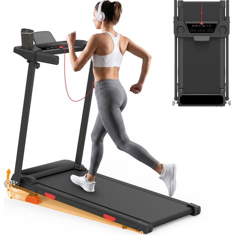 Klappbares Laufband - Xhomrattan - 15 % Steigungseinstellung - 3,0 PS Motor - Geschwindigkeit 1-12 km/h - Maximale Belastung 150 kg