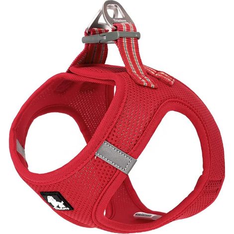 Harnais pour Chien Soft Air Mesh Gilet réfléchissant réglable pour Animaux de Compagnie pour Petites et Moyennes Races (M, Rouge) (1/5)