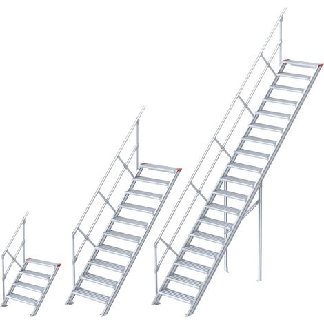 Euroline 510 Treppe 45° 600mm Stufenbreite 13 Stufen Stahl Gitterrost