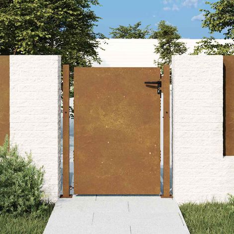 Portail de jardin-Portillon de jardin 100x125 cm en acier Corten 834274 (1/5)
