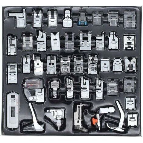 42 PCS Machine à Coudre Piedsdebiche Set Home Machine à Coudre MultiFunction Pieddebiche Costume Combinaison Cadeaux de Couture Convient pour la Plupart des modèles de Machines à Coudre