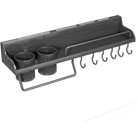 Mensola da parete multifunzionale per la casa, portaspezie, mensola da cucina senza foratura con 2 tazze, 50 cm (1/4)