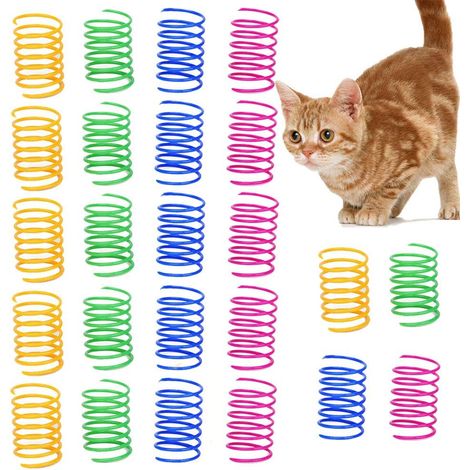 24 Pièces Jouet Ressorts Chat,Jouet de Chat à Ressorts de Couleur, Spirale en Plastique,Jouets Interactifs Durables pour Chat,Cadeau de Nouveauté pour Animaux de Compagnie Chaton (couleur aléatoire)-F (1/5)
