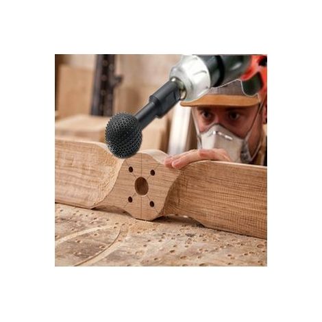 Set mit 2 kugelförmigen Holznutfräsern – Rotationskugelfeile für Winkelschleifer – Zum Schnitzen und Polieren von Nuten (1/5)
