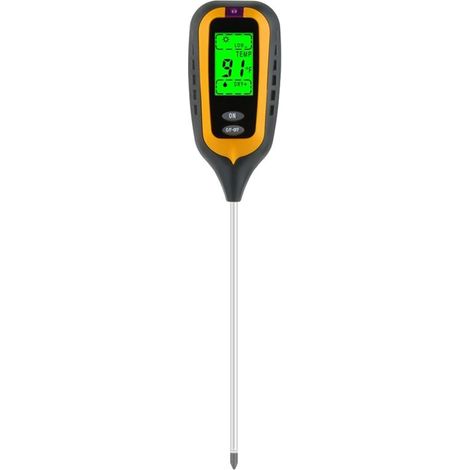 4 en 1 sol pH mètre de sol température du sol Solaire humidité PH Mètre Testeur for plantes de jardin Fleurs LCD Affichage(Square) (1/5)