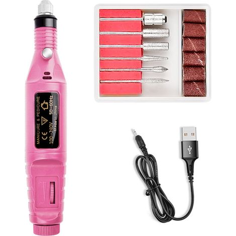 Gravierstift-Set mit elektrischem Schleifer und Handkurbel-Poliermaschine zum Gravieren von Metall, Glas, Leder, Holz, Kunststoff und vielem mehr (pink).