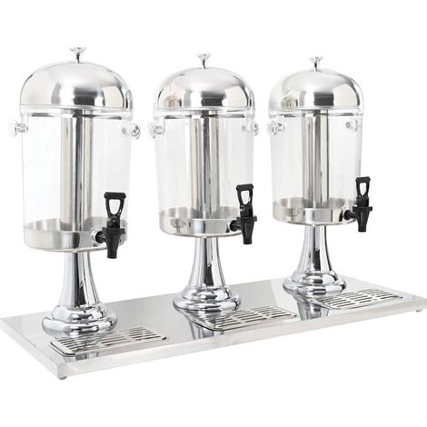 Triple Juice Dispenser Stainless Steel 3 x 8 L vidaXL