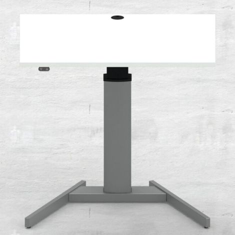 STIER Bureau debout électrique réglable en hauteur 501-19 100x80cm blanc mélaminé, 68-120cm H × I × P (1/4)