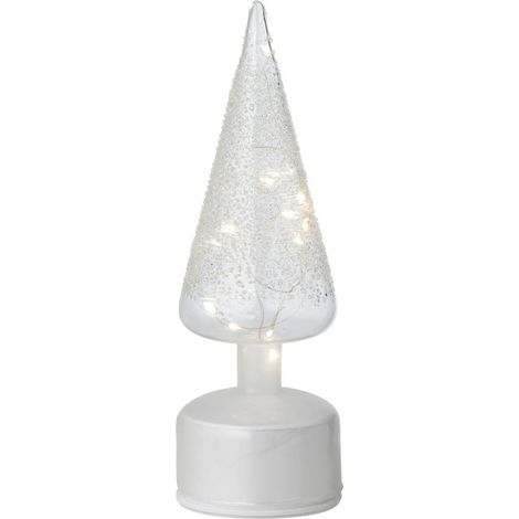 Sapin Tournant à LED "Lenard" 27cm Blanc (1/5)