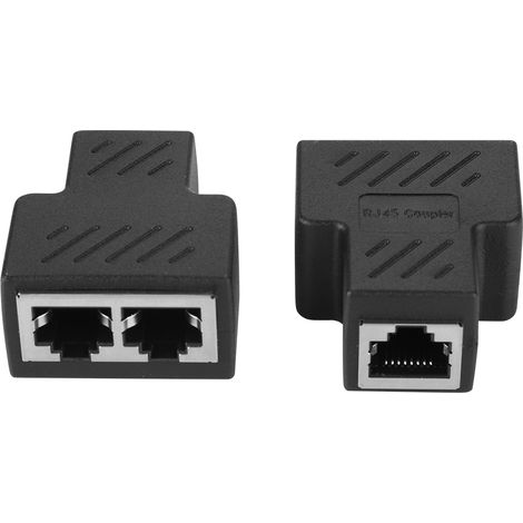 2 adaptateurs répartiteurs réseau RJ45 mâles 3,5 mm à 8 conducteurs et 3 canaux avec alimentation PoE