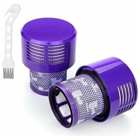Deux filtres lavables pour aspirateurs Dyson séries V10 et SV12, avec brosse et chiffon de nettoyage, également compatibles avec les accessoires de filtre arrière Dyson V10 et SV12. (1/4)