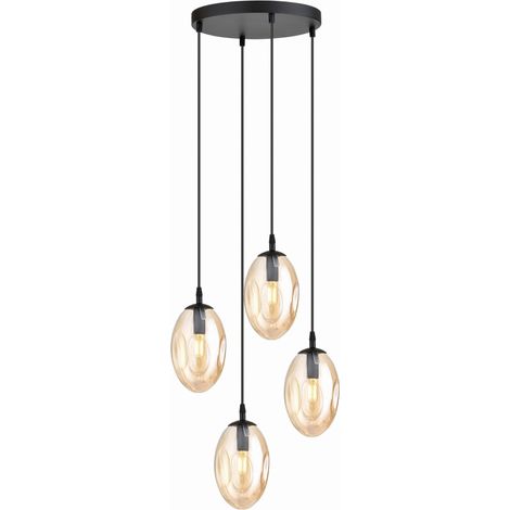 Suspension Emibig Astral 4xE14 40cm verre miel noir (1/5)