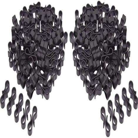 120 supports extérieurs mini crochets de gouttière, clips en S pour guirlandes lumineuses de Noël, suspensions pour guirlandes de fête, fixations en fil métallique pour lumières extérieures, lot de 12 (1/5)