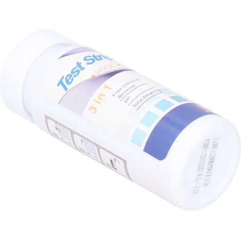 50 Bandelettes Test Piscine Spa 3 en 1 - Chlore Libre/Brome, pH, Alcalinité - Lot de 50 (1/5)