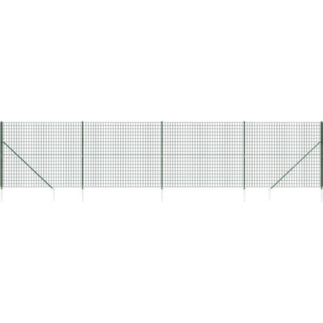 Maison Exclusive - Maschendrahtzaun mit Bodenhülsen Grün 1,4x10 m
