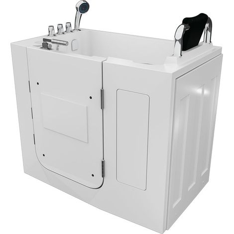 Sitzbadewanne Senioren Wanne Sitzwanne mit Tür S08-TH-A-R 68x110cm (1/5)